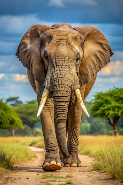 Elephant on the move An adult male elephant walking