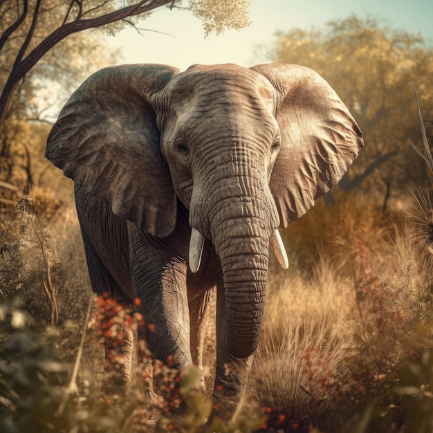 Elephant in natural habitat generative AI