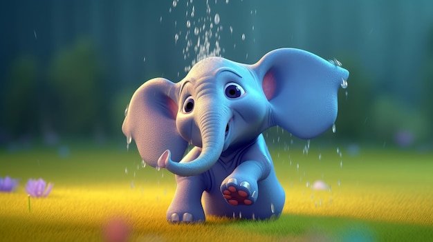 The elephant in the rain