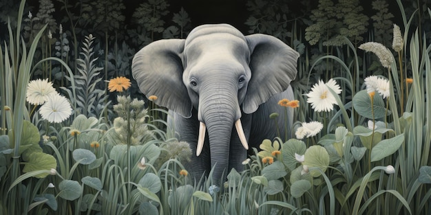 elephant in the rainforest background wallpaper