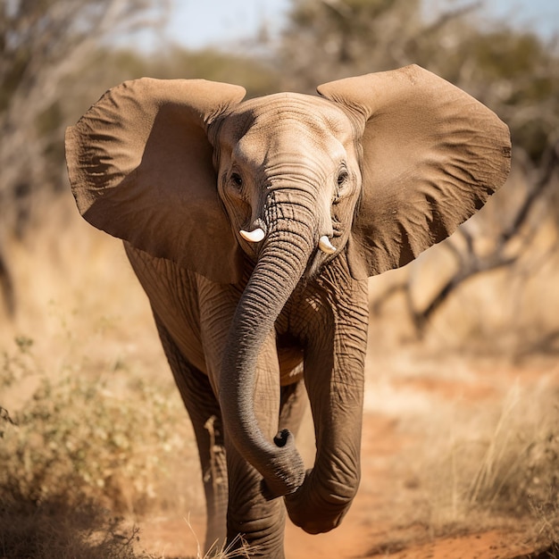 elephant showing pure joy ears flapping happily