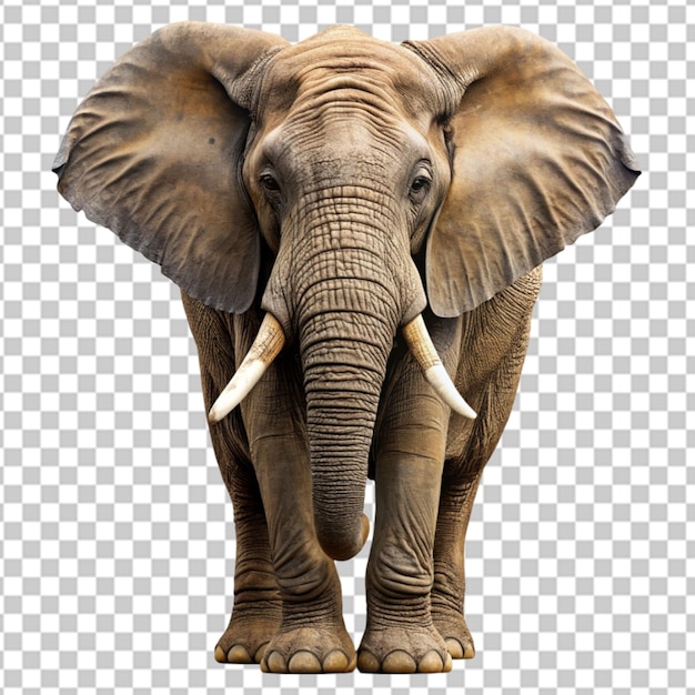 elephant standing on transparent background