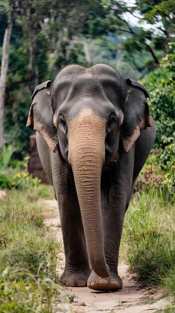 Photo an elephant walking in the jungle