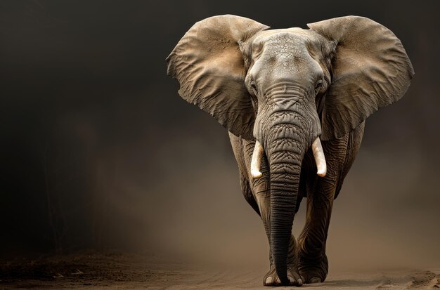 Elephant walking towards the camera