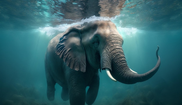 Elephant in water Ai generative