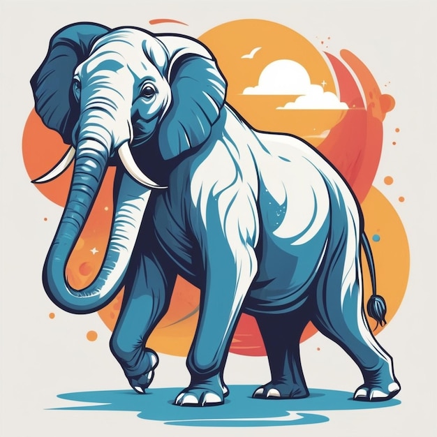 an elephant with a yellow background that says elephant on it