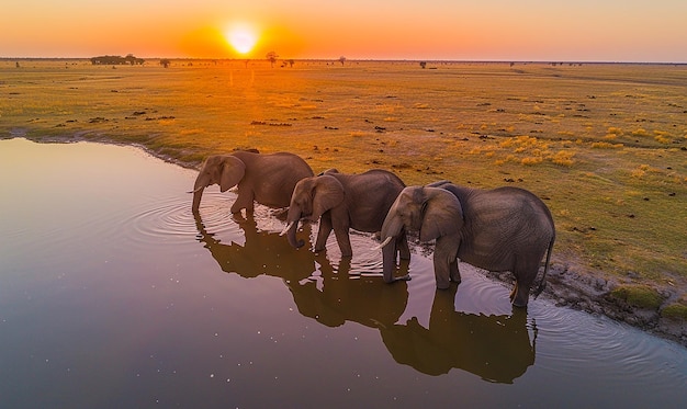 Elephants in a Bonding Moment with Affectionate Interaction