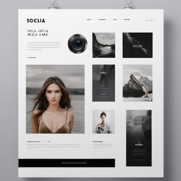 Elevate Your Portfolio Showcase with a Social Media Template Featuring Stylish Photo Frames