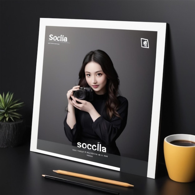 Elevate Your Portfolio Showcase with a Social Media Template Featuring Stylish Photo Frames