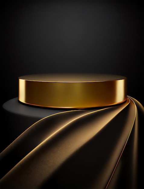 Elevate your product launch with a sophisticated gold pedestal