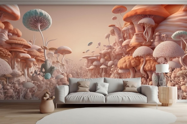 Elevate your room with this stunning 3D wallpaper Generative Ai