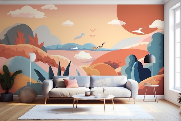 Elevate your room with this stunning 3D wallpaper Generative Ai