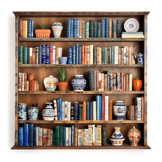 Photo elevate your space stylish bookshelf decor for modern and classic home decoration