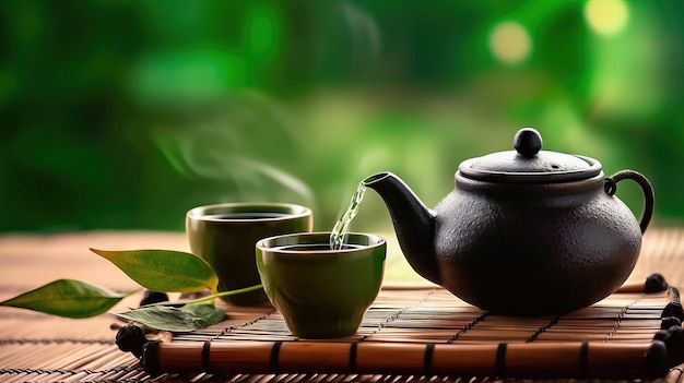 Elevate Your Tea Experience Delicate Teapot and Cups Setting the Stage Generative AI