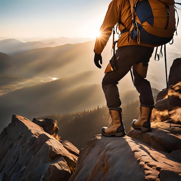 Elevated Explorer Climbing Boots on a Cliff