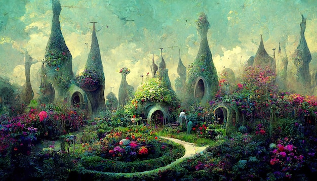 Elf gardens concept art illustration