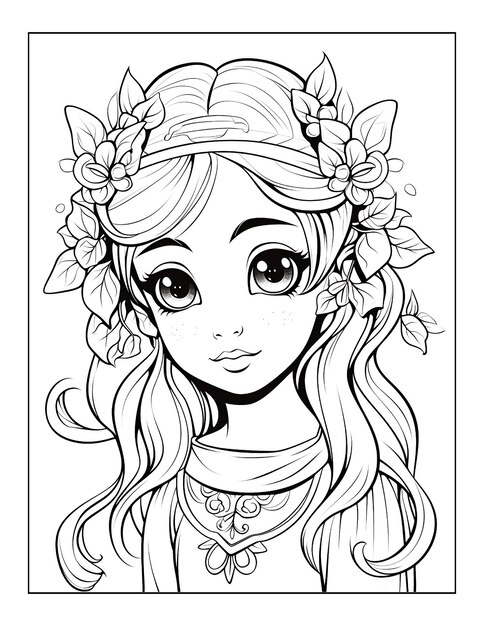 Elf Princess Coloring Pages for KDP Interior