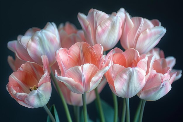 elicate tulips selective focus