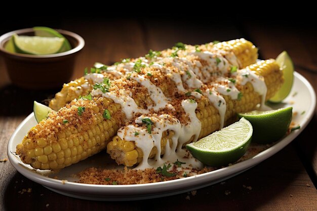 Elote with Tangy Lime and Salt street Mexico snack Elotes photography