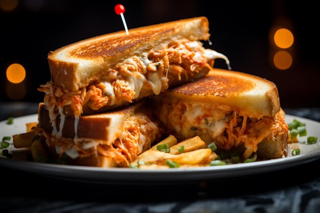 Elvs Buffalo Chicken Grilled Cheese Sandwich