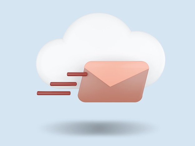 Email Cloud Computing Concept 3D render illustration