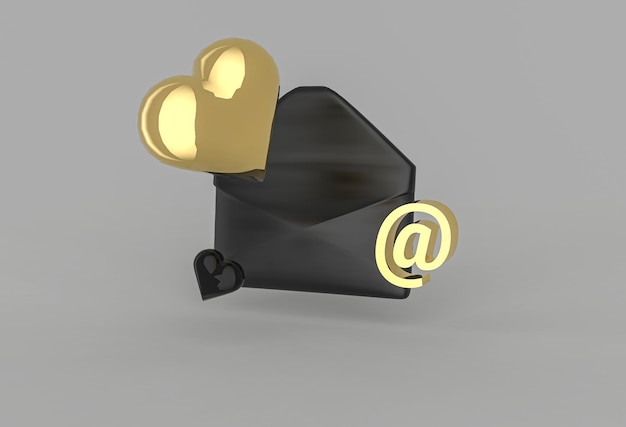 Email envelope colorful 3d illustration icon isolated