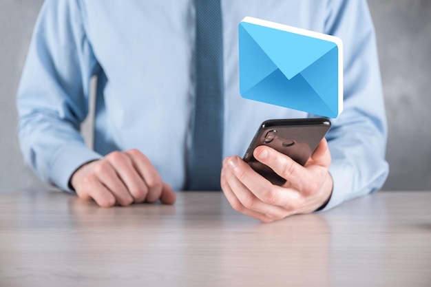 Email marketing and newsletter conceptContact us by newsletter email and protect your personal information from spam mail conceptScheme of direct sales in business List of clients for mailing