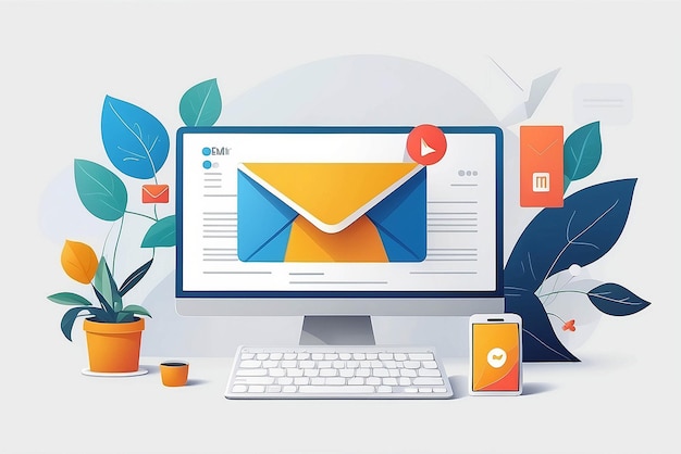 Email newsletter illustration mockup