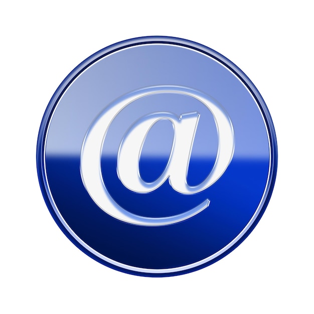 Email symbol icon glossy blue