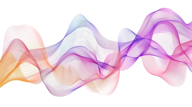 Embark on an enchanting odyssey through the marvels of technology with whimsical gradient lines in a single wave style isolated on solid white background