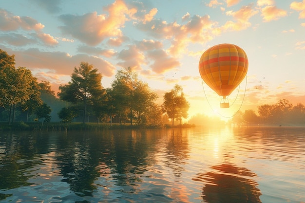 Embark on a journey of tranquility as a air balloo generative ai