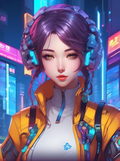 Ember Enigma Beautiful Young Cyberpunk Mechanical Girl