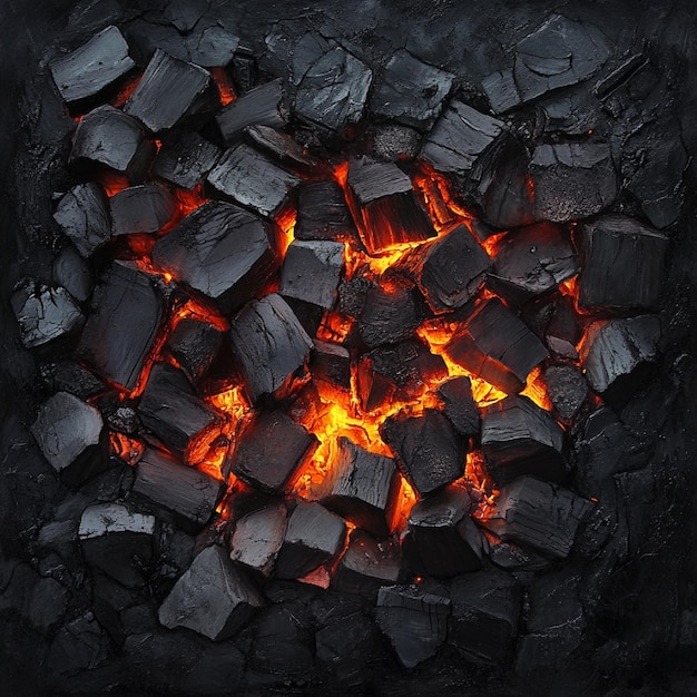 Embers glowing beneath a bed of charcoal