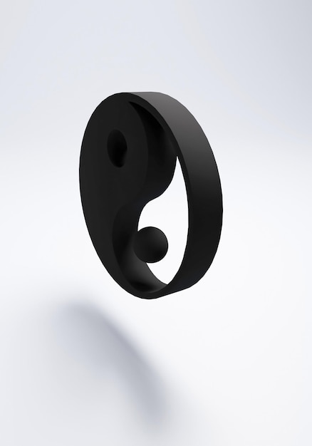 The emblem of the male and female origin is black 3d illustration.