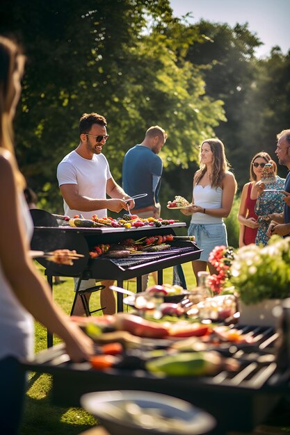 Photo embodying the serene aura of outdoor dz barbecue parties amidst nature