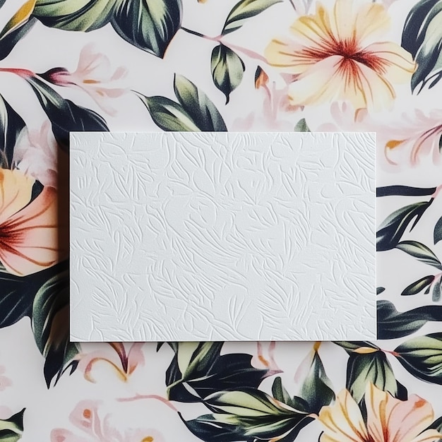 Photo embossed blank greeting and invitation card mockup