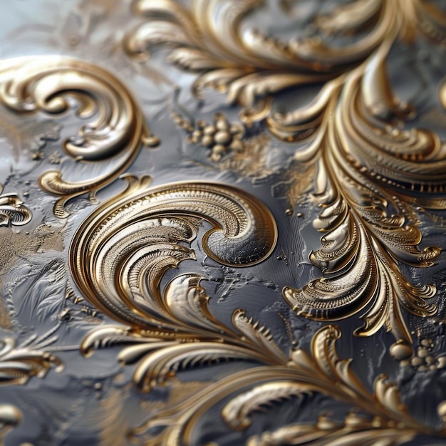 Photo embossed metal engraving luxurious textures with metallic opulence