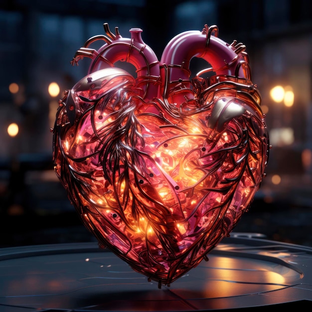 Embrace a cyberpunk love story with this neon heart symbolizing a futuristic and unique valentines