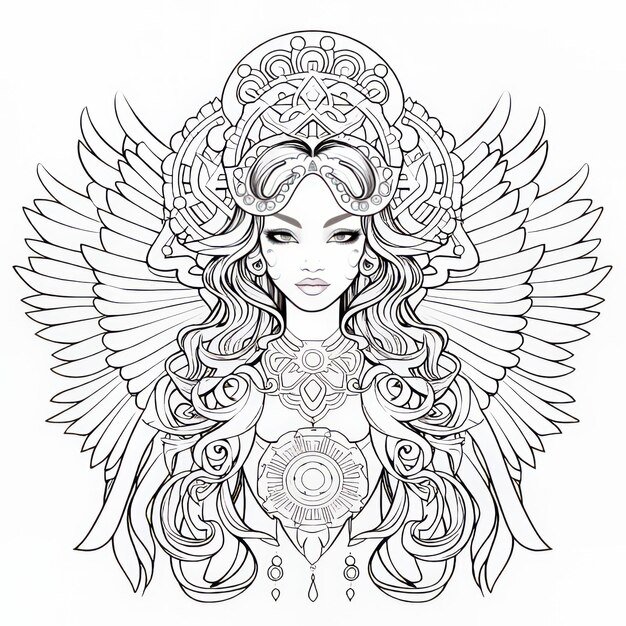 Photo embrace the divine delicate diverse ethnic mandalas for coloring featuring angelic cherubik on iso