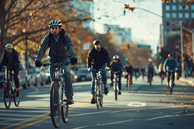 Embrace the spirit of urban cycling as riders trav generative ai