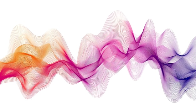 Embrace the symphony of technology with harmonious gradient lines in a single wave style isolated on solid white background