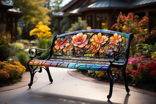 Embracing Autumn Serenity Amidst Vintage and Wooden Seating in the Park