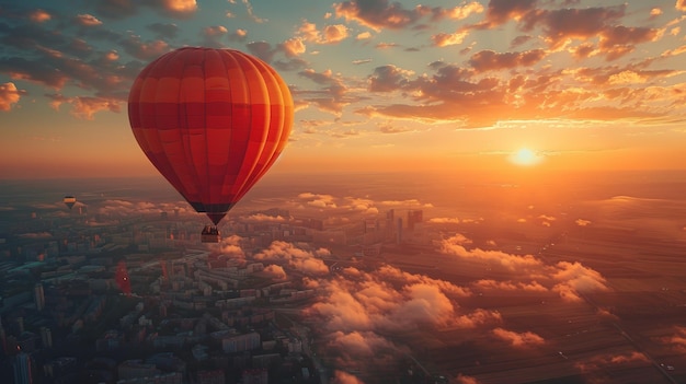 Embracing Diversity Genderqueer and Male Couple Delight in Serene Hot Air Balloon Adventure