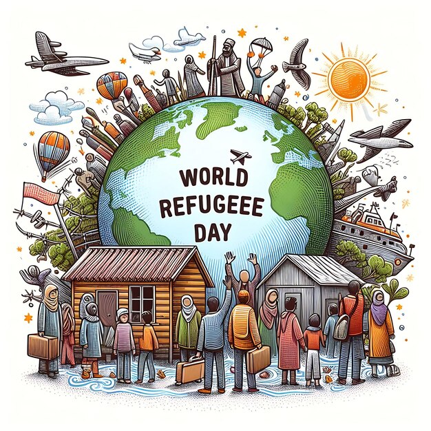 Embracing Humanity A Powerful Illustration for World Refugee Day