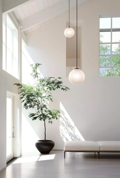 Photo embracing natural light of inspiring interiors illuminated by sunlight