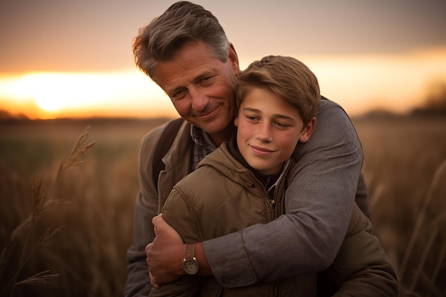 Embracing_Serenity_Father_Son_Late_Afternoon