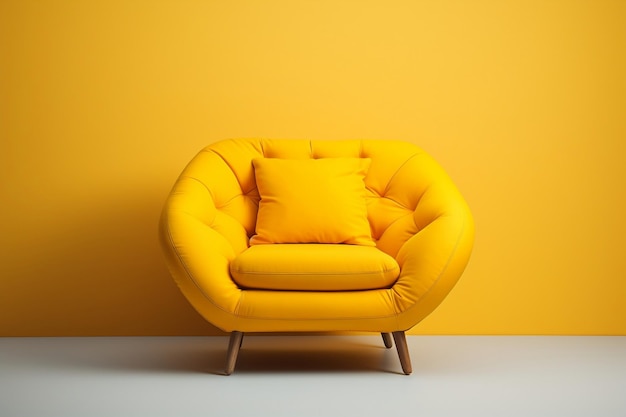 Embracing Vibrant Yellow Minimal Sofa Chairs Generative Ai