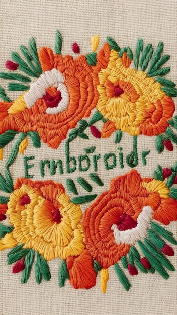 Photo embroider canvas closeup