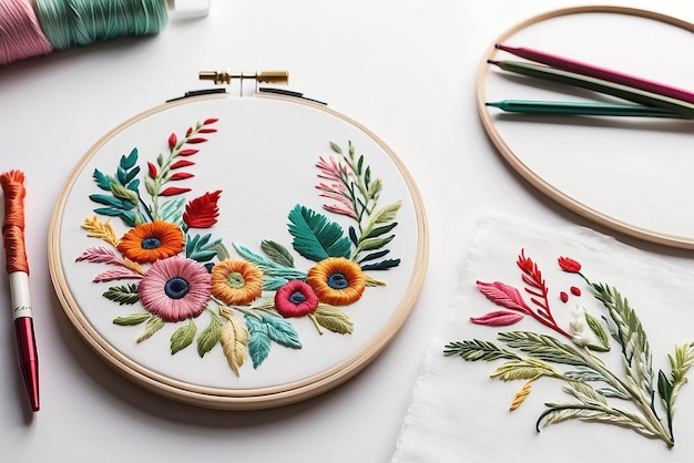 Embroidery design illustration mockup