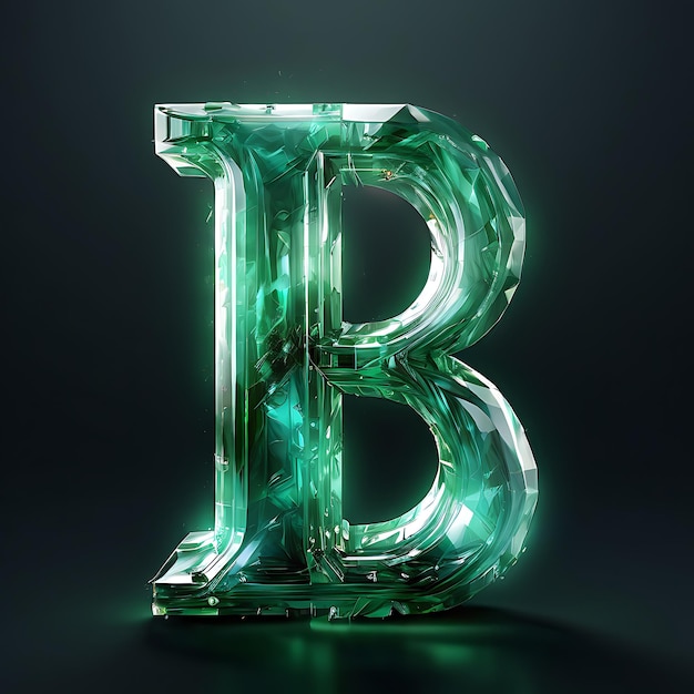 Photo emerald crystal letter b